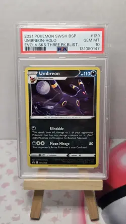 PSA 10 Umbreon SWSH #129 Cosmos Holo Black Star Promo Evolving Skies Pokemon - Image 1