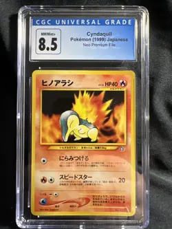 Pokemon 1999 Japanese Cyndaquil Neo Premium File CGC 8.5 NM/Mint!! Wow!! - Image 2