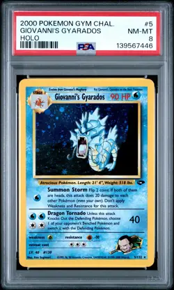 2000 POKEMON GYM CHALLENGE HOLO #5 GIOVANNI'S GYARADOS PSA 8 - Image 1
