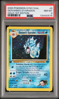 2000 POKEMON GYM CHALLENGE HOLO-1ST EDITION #5 GIOVANNI'S GYARADOS PSA 8 - Image 1