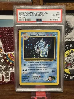 2000 Pokemon Gym Challenge HOLO #5 Giovanni’s GYARADOS New Slab PSA 8 - Image 1