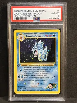 Giovanni's Gyarados 1st Edition Gym Challenge Holo Rare #5 PSA 8 2000 Pokemon - Image 3
