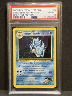 Giovanni's Gyarados 1st Edition Gym Challenge Holo Rare #5 PSA 8 2000 Pokemon - Image 5