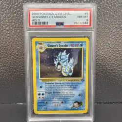 PSA 8 Giovanni's Gyarados Holo #5 Gym Challenge 2000 Pokemon - Image 1