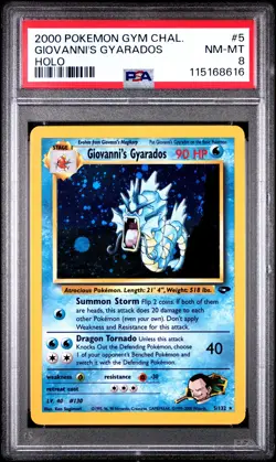 2000 POKEMON GYM CHALLENGE HOLO #5 GIOVANNI'S GYARADOS PSA 8 - Image 1