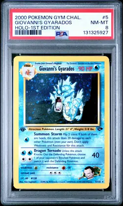 2000 POKEMON GYM CHALLENGE HOLO-1ST EDITION #5 GIOVANNI'S GYARADOS PSA 8 - Image 1
