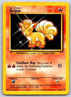 Vulpix - Base Set 068/102 Vintage Pokemon Card HP - Image 1