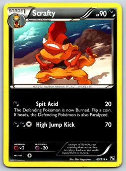 Scrafty - Black and White 69/114 Vintage Pokemon Card MP - Image 1