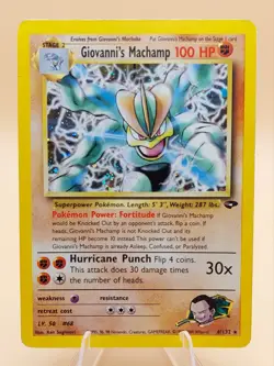 Giovanni's Machamp Gym Challenge Holo Rare No. 6/132 Pokemon Card - 2000 - Image 1