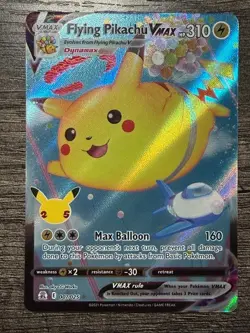 POKEMON FULL ART FLYING PIKACHU VMAX 007/025 ULTRA RARE + DARKRAI SLEEVE LP-NM - Image 1
