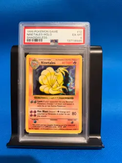 1999 Pokemon Ninetales #12 Shadowless Holo Black Flame PSA 6 - Image 1