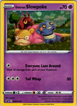 Galarian Slowpoke Holo Promo Pokemon TCG SWSH Black Star SWSH126 VLP - Image 1