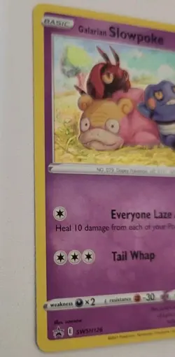 Pokemon TCG Galarian Slowpoke SWSH126 Holo Black Star Promo Card - LP - Image 3