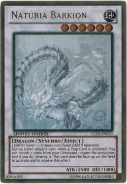 Yu-Gi-Oh! Naturia Barkion Ghost (NM) Limited Edition Ghost Rare GLD5-EN033 - Image 1