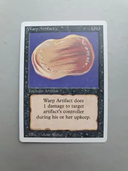 Warp Artifact, MTG Revised Ed. (1994) Rare Black Enchant Creature NM - Image 1