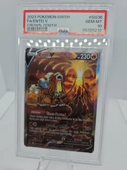 2023 Pokemon Sword & Shield SWSH Full Art Entei V Crown Zenith #GG36 PSA 10 Gem - Image 1