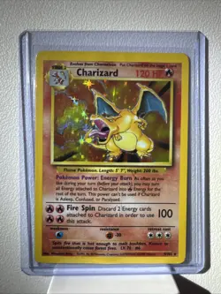 Pokemon TCG Charizard Base Set Holo Unlimited Rare Card 4/102 - Image 1