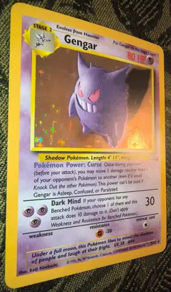 Pokemon Gengar Fossil 5/62 Holo Rare Card Wizards of the Coast Vintage - Image 2