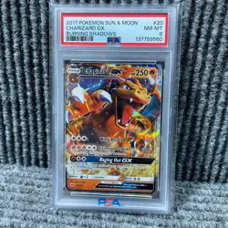 Pokemon Charizard GX 20/147 Burning Shadows English PSA 8 MINT - Image 1