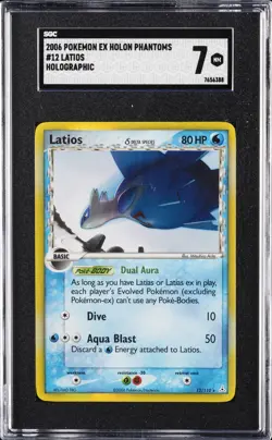 2006 POKEMON EX HOLON PHANTOMS #12 LATIOS-HOLO SGC 7 - Image 1