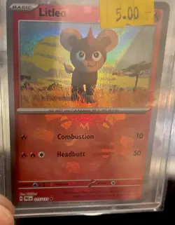 Pokemon TCG Litleo 015/131 Prismatic Evolutions Master Ball Reverse Holo - Image 3