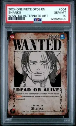 One Piece Shanks Wanted OP09-004 Emperors in the New World PSA 10 - Image 1