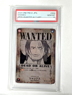 PSA 10 Shanks OP09-004 Wanted Emperors in the New World ONE PIECE Card Japanese - Image 1