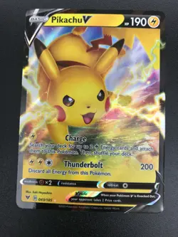 Pikachu V ULTRA RARE 043/185 SWSH Vivid Voltage Pokemon Card TCG NM HOLO 2020 - Image 1