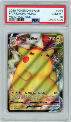 PSA 10 GEM MINT Pikachu VMAX 044/185 Pokemon Vivid Voltage - Image 1