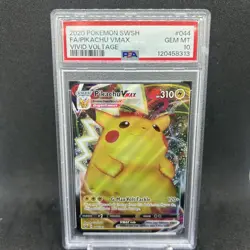 PSA 10 GEM MINT Pikachu VMAX - 044/185 Vivid Voltage Ultra Rare Pokemon TCG - Image 2