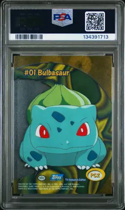 2000 Topps Pokemon TV Animation Clear Cards Bulbasaur #PC2 PSA 9 - Image 2