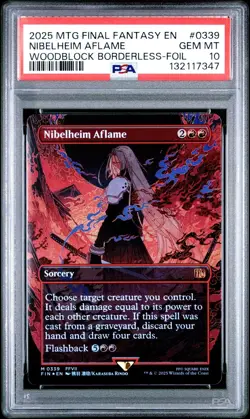 2025 MTG Final Fantasy NIBELHEIM AFLAME Woodblock Borderless Foil #0339 * PSA 10 - Image 1