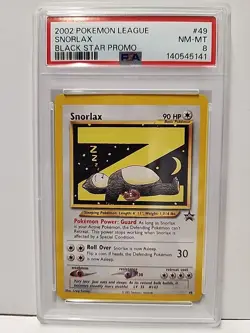 PSA 8 NM/MT Pokemon League Snorlax Z #49 WOTC Black Star Promo Card 2002 - Image 1
