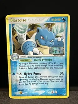 Blastoise Reverse Holo Stamped EX Crystal Guardians 14/100 Pokemon TCG - Damaged - Image 1