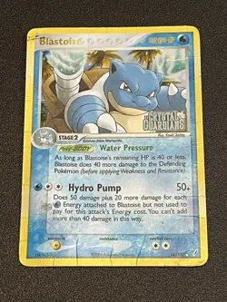 Blastoise Reverse Holo Stamped EX Crystal Guardians 14/100 Pokemon TCG - Damaged - Image 2