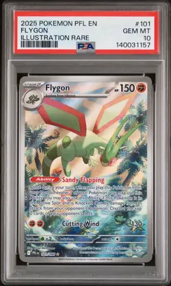 2025 POKEMON FLYGON 101 PHANTASMAL FLAMES ILLUSTRATION RARE PSA 10 - Image 1