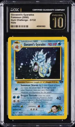 2000 POKEMON GYM CHALLENGE HOLO #5/132 GIOVANNI'S GYARADOS CGC 10 PRISTINE - Image 1