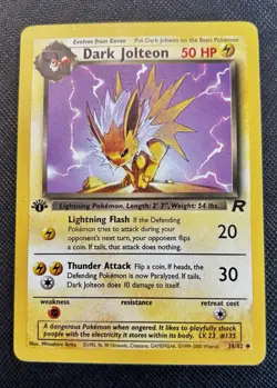 Dark Jolteon - 1st Edition - 38/82 Team Rocket - Pokemon TCG WOTC 2000 - LP - Image 1