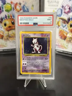 NEW CERT PSA 9 Pokemon TCG Mewtwo Base Set 10/102 Holo Unlimited Holo Rare Mint - Image 1