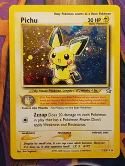 Pichu - 12/111 - Neo Genesis - Holo Rare - *SWIRL* - MP - Pokemon TCG Card - Image 1