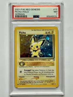 Pichu Holo Pokemon 2001 Neo Genesis 12/111 Deutsch PSA 7 Graded Near Mint German - Image 1