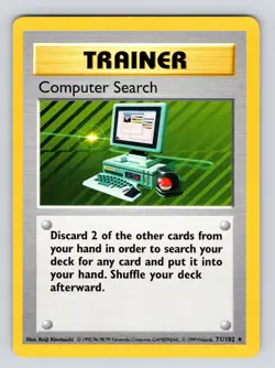 LP! Pokemon TCG Computer Search Base Set 71/102 Regular Shadowless Rare - Image 1