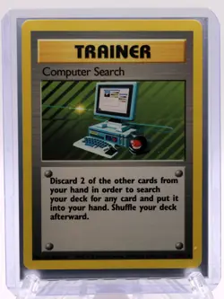 Pokemon TCG Base Set Computer Search 71/102 Rare Trainer MINT - Image 1