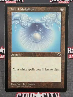 MTG Pearl Medallion- DAMAGED -Tempest Magic the Gathering Card # 300 - Image 1