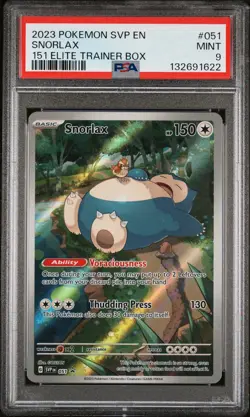 2023 POKEMON SVP EN-SV BLACK STAR PROMO 151 ELITE TRAINER BOX #051 SNORLAX PSA 9 - Image 1