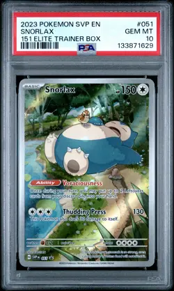 2023 POKEMON SVP EN-SV BLACK STAR PROMO 151 ELITE TRAINER BOX SNORLAX PSA 10 - Image 1