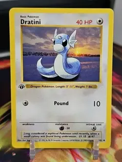 1999 Pokemon Dratini 26/102 Base Set 1st Edition Shadowless - LP - Image 1