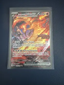 3 x Stamped Pokemon TCG Team Rocket's Moltres ex Destined Rivals UPC Promo Cards - Image 4