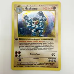 Pokemon TCG Cards 1st Edition SHADOWLESS Machamp 8/102 Base Set Holo Rare LP-MP - Image 1