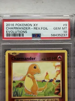Pokemon TCG Charmander Evolutions Reverse Holo Card 9/108 PSA 10 Gem Mint - Image 2